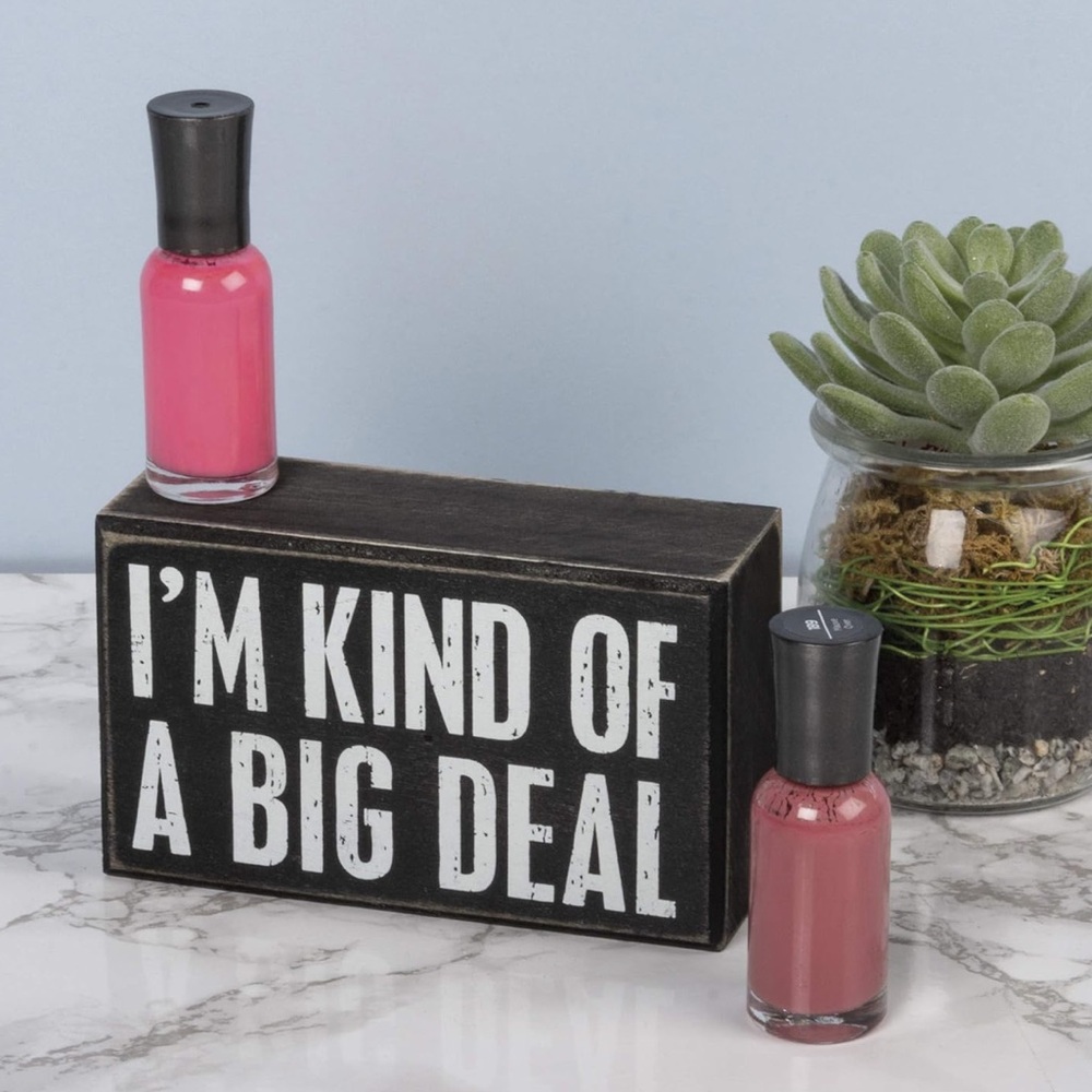 FREE🌟 Funny Wooden Box Sign Block Typography Desk Accessory Novelty Black White